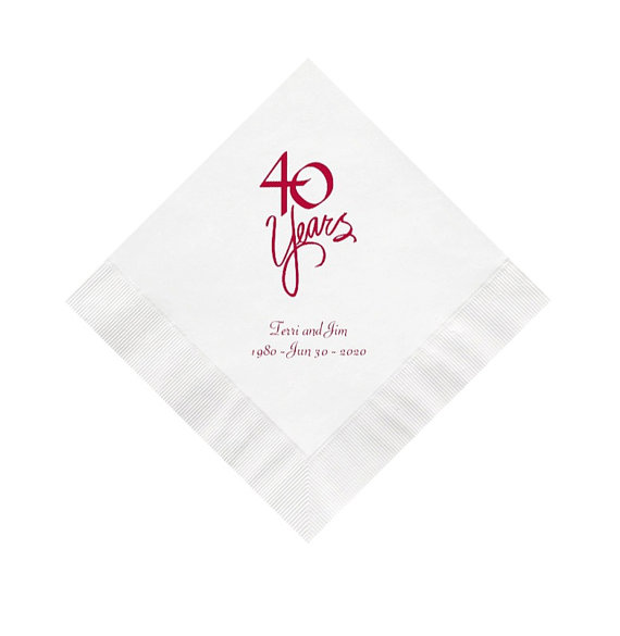 40th Anniversary Napkins