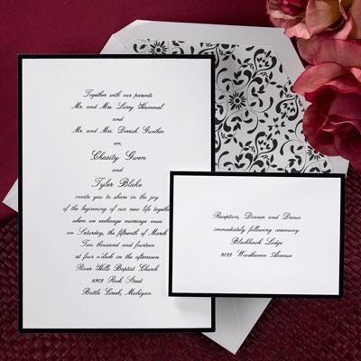 Photo Wedding Reception Invitations on Wedding Invitations  Elegant Wedding Invitations  Discount  Black