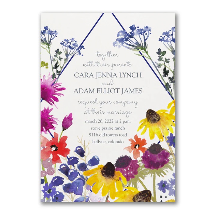 Hibiscus Floral Wedding Invitation