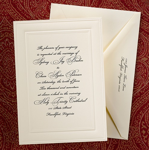 Ivory Wedding Invitations Ecru