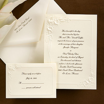 Cheap Wedding Napkins on Ivory Wedding Invitations   Ecru   Calla Lily Invitations   Napkins