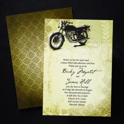 Motorcycle Wedding Invitation
